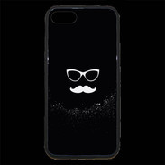 Coque iPhone 7 Premium moustache noir & blanc