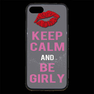 Coque iPhone 7 Premium Keep Calm Girl Gris