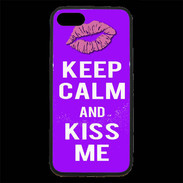 Coque iPhone 7 Premium Keep Calm Kiss me Violet