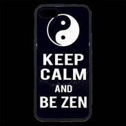 Coque iPhone 7 Premium Keep Calm Be Zen Noir