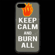 Coque iPhone 7 Premium Keep Calm Burn Gris