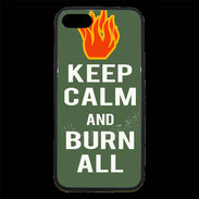 Coque iPhone 7 Premium Keep Calm Burn Kaki