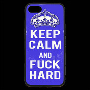 Coque iPhone 7 Premium Keep Calm Fuck hard bleu