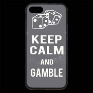 Coque iPhone 7 Premium Keep Calm Gamble Gris