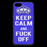 Coque iPhone 7 Premium Keep Calm Fuck off bleu