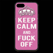 Coque iPhone 7 Premium Keep Calm Fuck Off Rose
