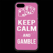 Coque iPhone 7 Premium Keep Calm Gamble Rose