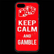 Coque iPhone 7 Premium Keep Calm Gamble Rouge