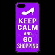 Coque iPhone 7 Premium Keep Calm Go Shopping Violet
