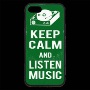 Coque iPhone 7 Premium Keep Calm Listen music Vert