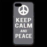 Coque iPhone 7 Premium Keep Calm Peace Gris