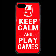 Coque iPhone 7 Premium Keep Calm Play games Rouge