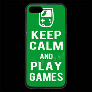 Coque iPhone 7 Premium Keep Calm Play games Vert