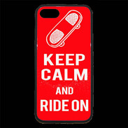 Coque iPhone 7 Premium Keep Calm Ride on Rouge
