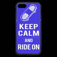 Coque iPhone 7 Premium Keep Calm Ride on Bleu