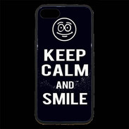 Coque iPhone 7 Premium Keep Calm Smile Noir