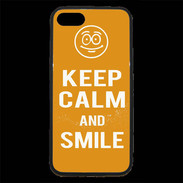 Coque iPhone 7 Premium Keep Calm Smile Orange