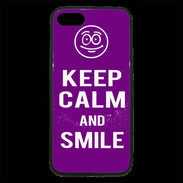 Coque iPhone 7 Premium Keep Calm Smile Violet