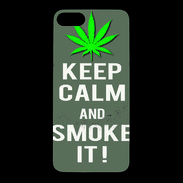 Coque iPhone 7 Premium Keep Calm Smoke it Gris