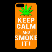 Coque iPhone 7 Premium Keep Calm Smoke it Orange