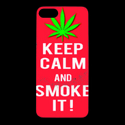 Coque iPhone 7 Premium Keep Calm Smoke Rouge