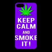 Coque iPhone 7 Premium Keep Calm Smoke it Violet