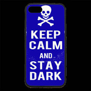 Coque iPhone 7 Premium Keep Calm Stay dark Bleu