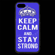 Coque iPhone 7 Premium Keep Calm Stay strong Bleu