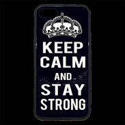 Coque iPhone 7 Premium Keep Calm Stay strong Noir