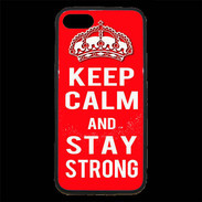 Coque iPhone 7 Premium Keep Calm Stay Strong Rouge