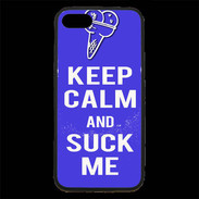 Coque iPhone 7 Premium Keep Calm Suck me Bleu