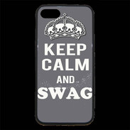 Coque iPhone 7 Premium Keep Calm Swag Gris