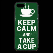 Coque iPhone 7 Premium Keep Calm Take a cup Vert
