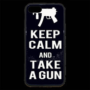 Coque iPhone 7 Premium Keep Calm Take a gun Noir