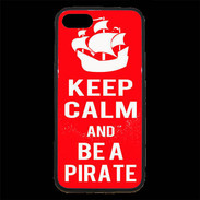 Coque iPhone 7 Premium Keep Calm Be a Pirate Rouge