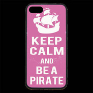 Coque iPhone 7 Premium Keep Calm Be a Pirate Rose