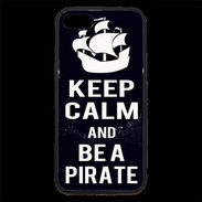 Coque iPhone 7 Premium Keep Calm Be a Pirate Noir