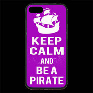 Coque iPhone 7 Premium Keep Calm Be a Pirate Violet