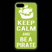 Coque iPhone 7 Premium Keep Calm Be a Pirate Vert pomme