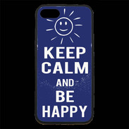 Coque iPhone 7 Premium Keep Calm Be Happy Bleu