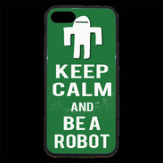 Coque iPhone 7 Premium Keep Calm Be a Robot Vert