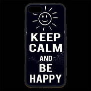 Coque iPhone 7 Premium Keep Calm Be Happy Noir
