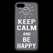 Coque iPhone 7 Premium Keep Calm Be Happy Gris