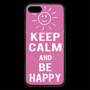 Coque iPhone 7 Premium Keep Calm Be Happy Rose