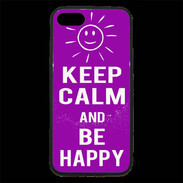 Coque iPhone 7 Premium Keep Calm Be Happy Violet