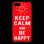 Coque iPhone 7 Premium Keep Calm Be Happy Rouge