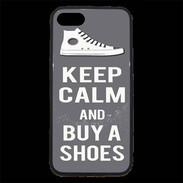 Coque iPhone 7 Premium Keep Calm Buy Shoes Gris