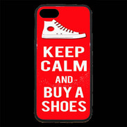 Coque iPhone 7 Premium Keep Calm Buy Shoes Rouge