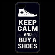 Coque iPhone 7 Premium Keep Calm Buy Shoes Noir