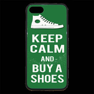Coque iPhone 7 Premium Keep Calm Buy Shoes Vert